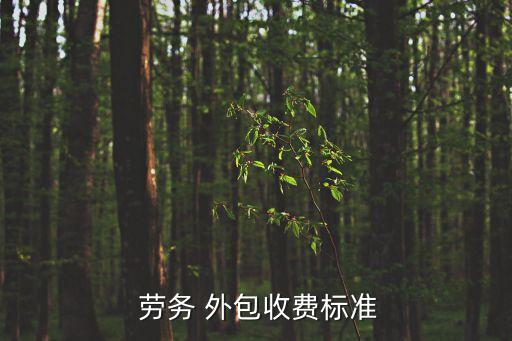  勞務 外包收費標準