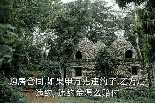 購房合同,如果甲方先違約了,乙方后違約, 違約金怎么賠付