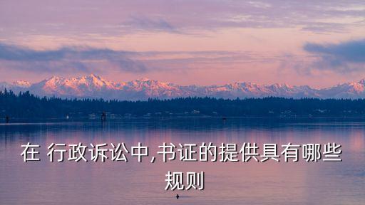 行政訴訟證據(jù)規(guī)則