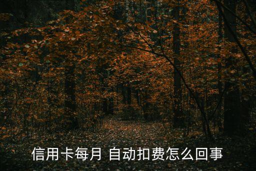 信用卡每月 自動扣費(fèi)怎么回事