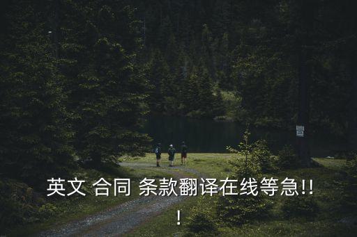  英文 合同 條款翻譯在線等急!!!