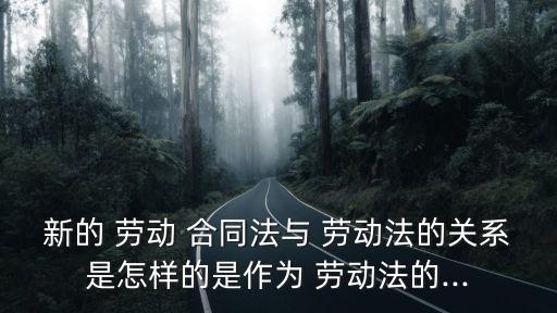 新的 勞動 合同法與 勞動法的關(guān)系是怎樣的是作為 勞動法的...