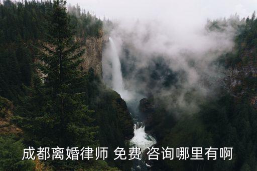 成都離婚律師 免費(fèi) 咨詢哪里有啊