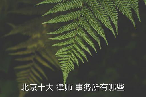 北京十大 律師 事務(wù)所有哪些