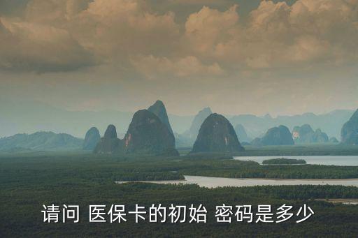 請問 醫(yī)保卡的初始 密碼是多少