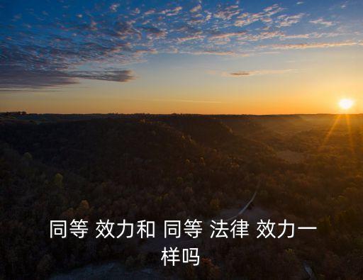  同等 效力和 同等 法律 效力一樣嗎