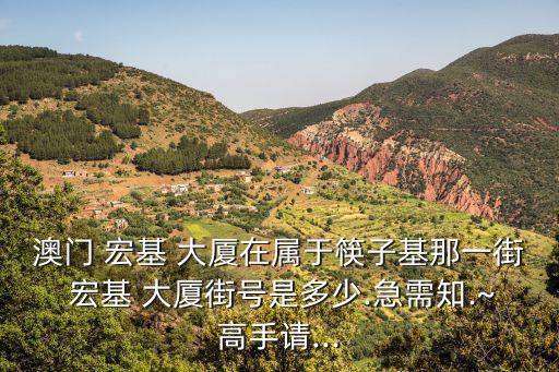 澳門(mén) 宏基 大廈在屬于筷子基那一街 宏基 大廈街號(hào)是多少.急需知.~高手請(qǐng)...