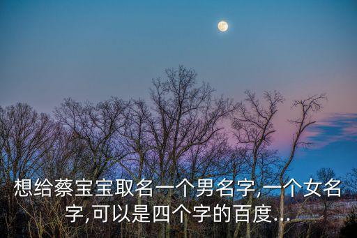 想給蔡寶寶取名一個男名字,一個女名字,可以是四個字的百度...