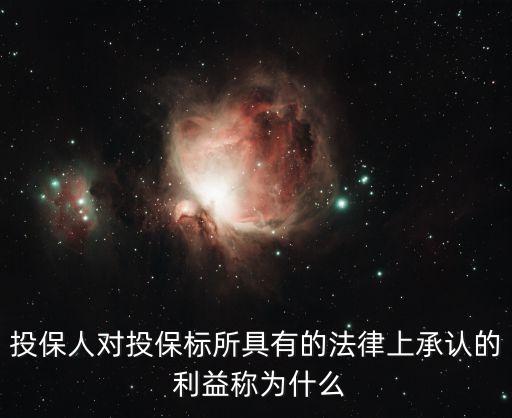 投保人對投保標所具有的法律上承認的 利益稱為什么