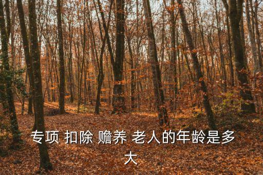 贍養(yǎng)老人專項扣除