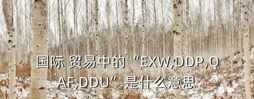 exw貿(mào)易術(shù)語全稱,fca和exw貿(mào)易術(shù)語的區(qū)別