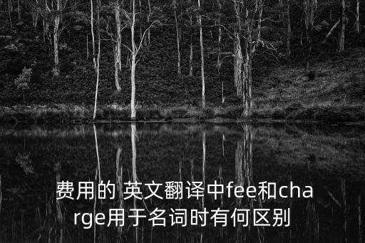  費(fèi)用的 英文翻譯中fee和charge用于名詞時(shí)有何區(qū)別