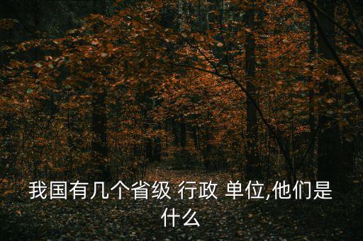 我國(guó)有幾個(gè)省級(jí) 行政 單位,他們是什么