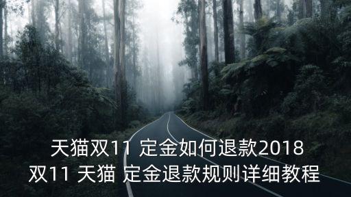  天貓雙11 定金如何退款2018雙11 天貓 定金退款規(guī)則詳細(xì)教程