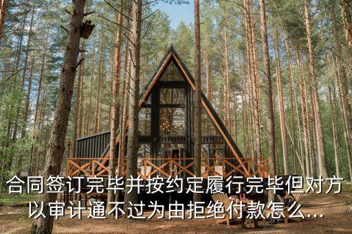 合同簽訂完畢并按約定履行完畢但對方以審計通不過為由拒絕付款怎么...