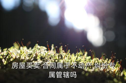  房屋買賣 合同屬于不動(dòng)產(chǎn) 糾紛專屬管轄嗎