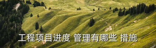 工程項(xiàng)目進(jìn)度 管理有哪些 措施