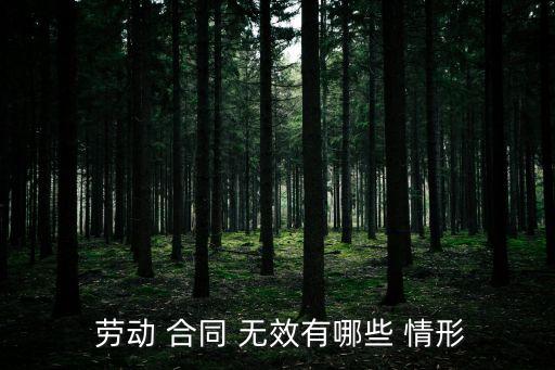  勞動(dòng) 合同 無(wú)效有哪些 情形