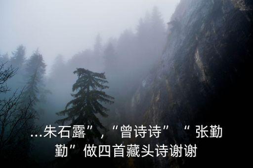 ...朱石露”,“曾詩詩”“ 張勤勤”做四首藏頭詩謝謝