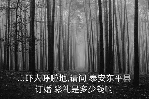 ...嚇人呼啦地,請(qǐng)問(wèn) 泰安東平縣訂婚 彩禮是多少錢(qián)啊