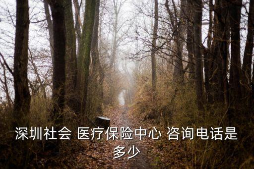 深圳社會 醫(yī)療保險中心 咨詢電話是多少