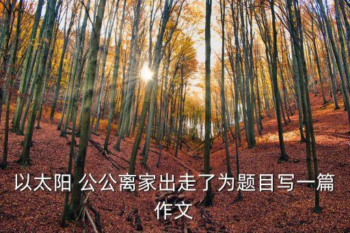 以太陽 公公離家出走了為題目寫一篇作文