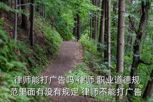  律師能打廣告嗎 律師 職業(yè)道德規(guī)范里面有沒有規(guī)定 律師不能打廣告
