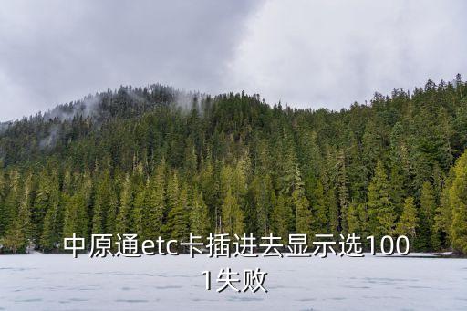  中原通etc卡插進(jìn)去顯示選1001失敗