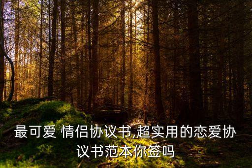最可愛 情侶協(xié)議書,超實用的戀愛協(xié)議書范本你簽嗎