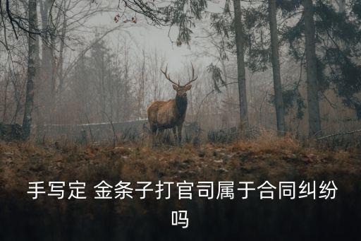  手寫定 金條子打官司屬于合同糾紛嗎