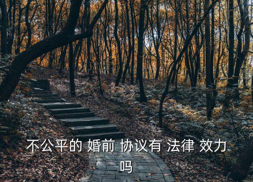 不公平的 婚前 協(xié)議有 法律 效力嗎