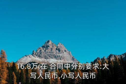 16.8萬,在 合同中分別要求:大寫人民幣,小寫人民幣