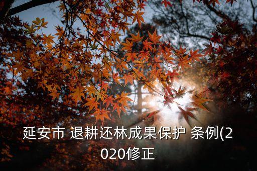 延安市 退耕還林成果保護 條例(2020修正