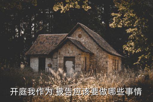 開(kāi)庭我作為 被告應(yīng)該要做哪些事情