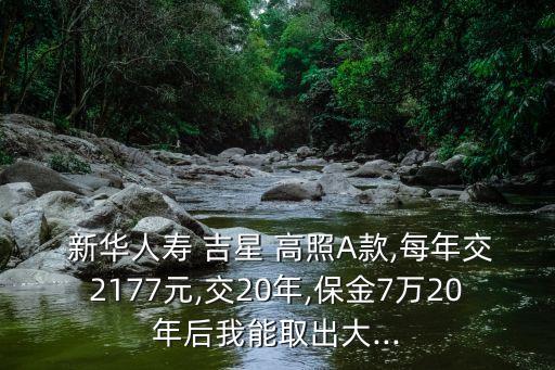  新華人壽 吉星 高照A款,每年交2177元,交20年,保金7萬20年后我能取出大...