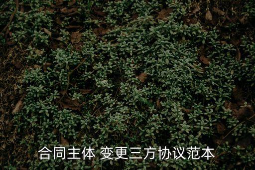 合同主體 變更三方協(xié)議范本