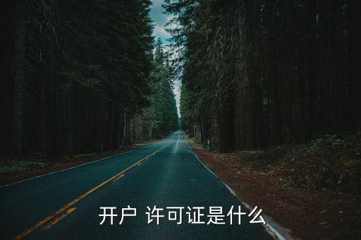 開戶 許可證是什么