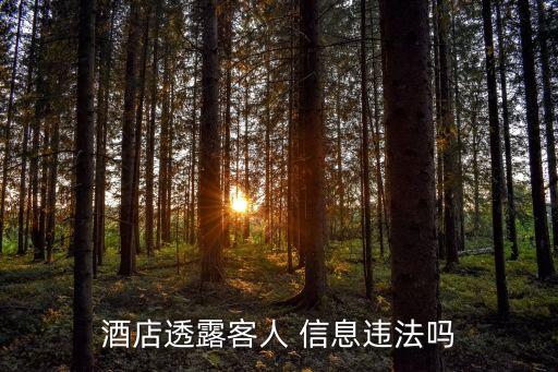 酒店透露客人 信息違法嗎