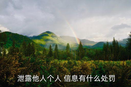個人信息泄露法條