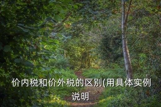  價內(nèi)稅和價外稅的區(qū)別(用具體實例說明