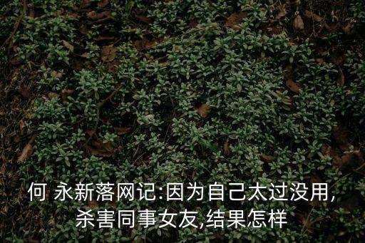 何 永新落網(wǎng)記:因?yàn)樽约禾^(guò)沒(méi)用,殺害同事女友,結(jié)果怎樣