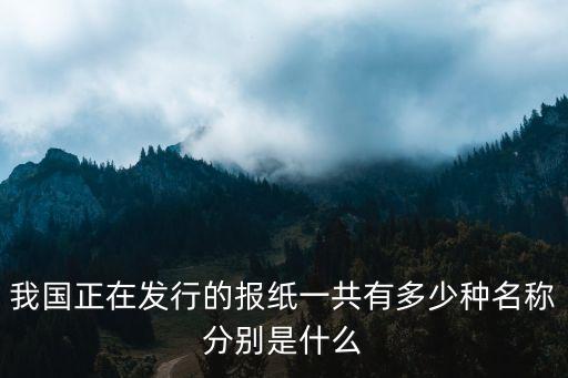 我國正在發(fā)行的報紙一共有多少種名稱分別是什么