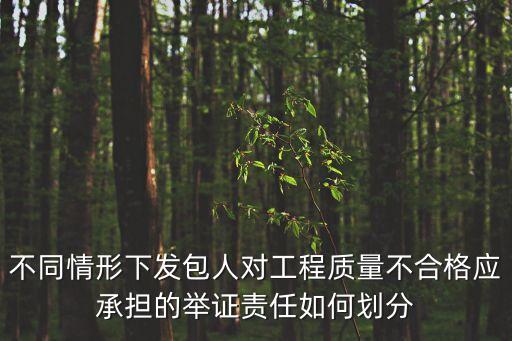 不同情形下發(fā)包人對工程質(zhì)量不合格應(yīng)承擔(dān)的舉證責(zé)任如何劃分