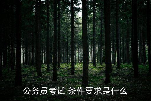 公務(wù)員考試 條件要求是什么