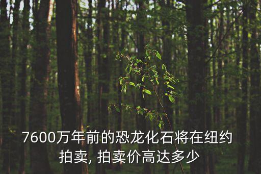 7600萬(wàn)年前的恐龍化石將在紐約 拍賣, 拍賣價(jià)高達(dá)多少
