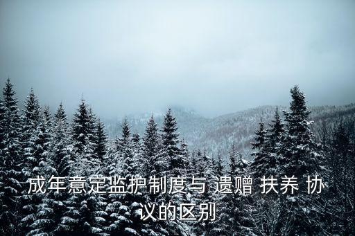 成年意定監(jiān)護(hù)制度與 遺贈(zèng) 扶養(yǎng) 協(xié)議的區(qū)別