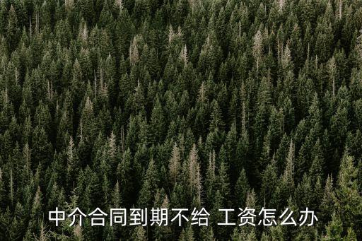  中介合同到期不給 工資怎么辦