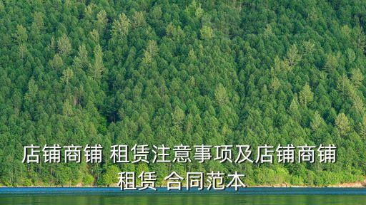 店鋪商鋪 租賃注意事項(xiàng)及店鋪商鋪 租賃 合同范本