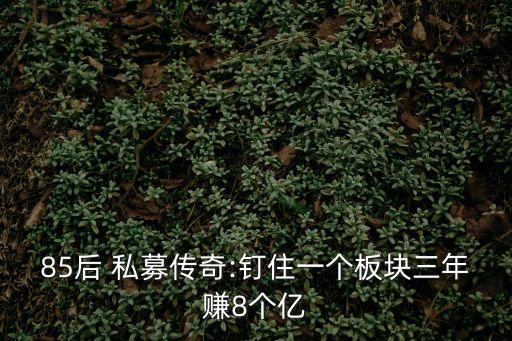 85后 私募傳奇:釘住一個(gè)板塊三年賺8個(gè)億