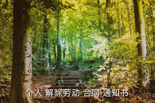個(gè)人 解除勞動(dòng) 合同 通知書(shū)